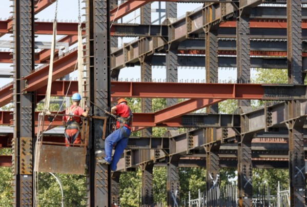 Construction workers at safety-sensitive work site